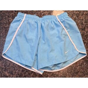 Nike Kids Dri-FIT Running Shorts Light Blue White Trim Size Large L Athletic